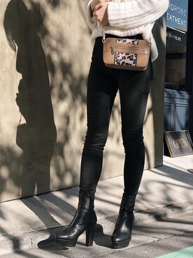 「EBLOA（エブロア）のアイテム」を使った、IKUさん（レディース・163cm）の冬コーディネート