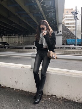 「EBLOA（エブロア）のアイテム」を使った、IKUさん（レディース・163cm）の冬コーディネート