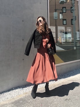 「rienda（リエンダ）のアイテム（その他アウター）」を使った、IKUさん（レディース・163cm）の春コーディネート