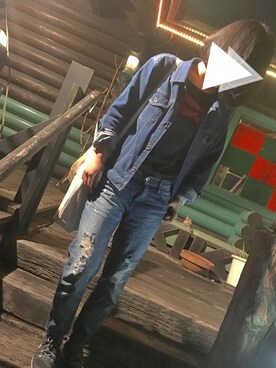 「カフェ」｜「アイテム（デニムジャケット）」を使った、cherry__S#さん（レディース・165cm）の春コーディネート