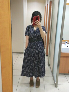 「179/WG（イチナナキュウダブルジー）のアイテム（シャツワンピース）」を使った、トイレ子さん（レディース・153cm）の夏コーディネート