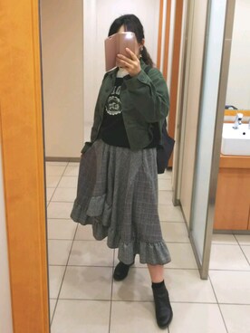 「179/WG（イチナナキュウダブルジー）のアイテム（ジャケット/アウター）」を使った、トイレ子さん（レディース・153cm）の秋コーディネート
