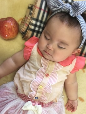 「アイテム（スカート）」を使った、うたさん（キッズ・70cm）の春コーディネート