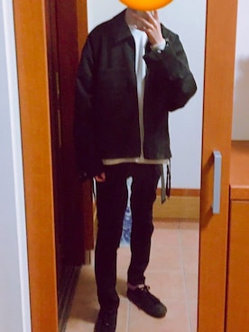 「GU（ジーユー）の（GU）スキニーフィットジーンズ（MEN ⁄ ジーンズ）」を使った、ユウユウさん（メンズ・175cm）の春コーディネート