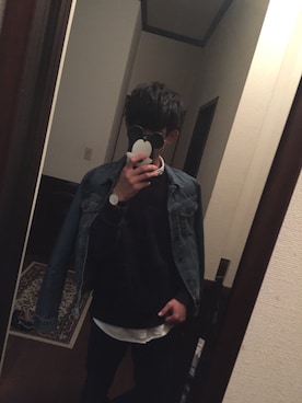 「TAKEO KIKUCHI（タケオキクチ）のアイテム（スウェット）」を使った、のび太君さん（メンズ・175cm）の冬コーディネート