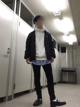 「AAA+（サンエープラス）のアイテム（モカシン/デッキシューズ）」を使った、おまめさん（メンズ・170cm）の春コーディネート