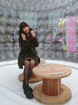 「Lily Brown」｜「アイテム（ダッフルコート）」を使った、Hanaさん（レディース・160cm）の冬コーディネート