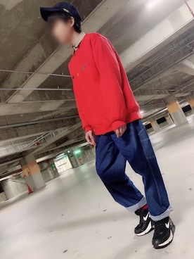 「mel(メル)のアイテム(帽子)」を使った、ちとせさん(メンズ・170cm)の春コーディネート