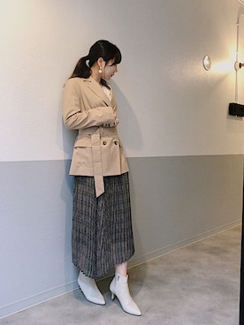 「mimi&roger（ミミアンドロジャー）のアイテム」を使った、chihiroさん（レディース・159cm）の秋コーディネート