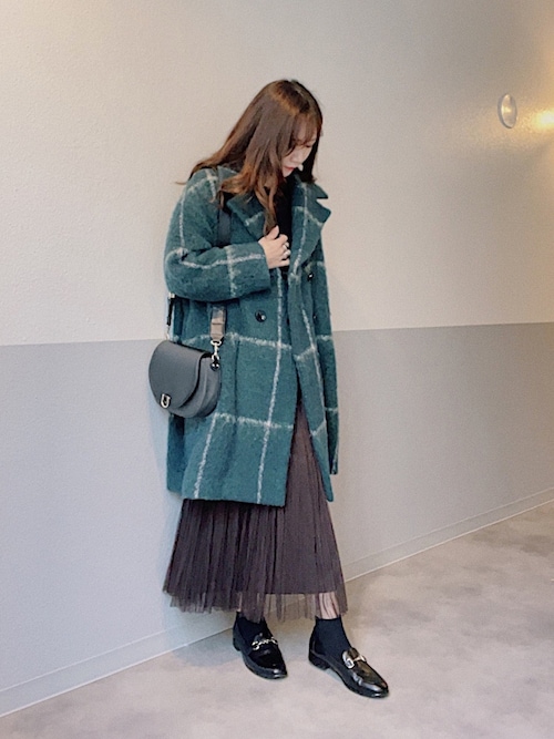 FURFUR（ファーファー）の「ラインチェックコート（ステンカラーコート