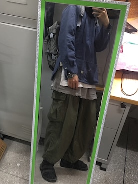 「meanswhile（ミーンズワイル）のアイテム（バックパック/リュック）」を使った、冯甘甜さん（メンズ・179cm）の冬コーディネート