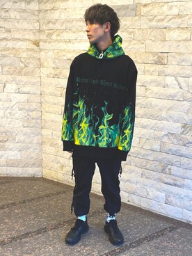 「NOT COMMON SENSE（ノットコモンセンス）のアイテム」を使った、アカマツチアリさん（メンズ・178cm）の冬コーディネート