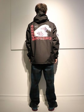 「LONELY/論理（ロンリー）のアイテム（ジャケット/アウター）」を使った、アカマツチアリさん（メンズ・178cm）の冬コーディネート