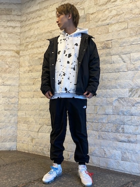 「Noon Goons（ヌーングーンズ）のアイテム」を使った、アカマツチアリさん（メンズ・178cm）の春コーディネート
