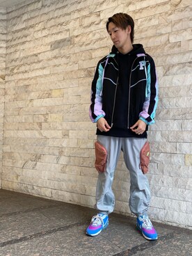 「MAGIC STICK（マジックスティック）のアイテム（パンツ）」を使った、アカマツチアリさん（メンズ・178cm）の春コーディネート