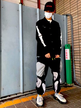 「LONELY/論理（ロンリー）のアイテム（ジャケット/アウター）」を使った、アカマツチアリさん（メンズ・178cm）の春コーディネート