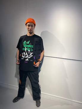 「MAGIC STICK（マジックスティック）のアイテム（帽子）」を使った、アカマツチアリさん（メンズ・178cm）の夏コーディネート