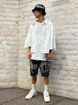 「CLUB PARK（クラブパーク）のアイテム」を使った、アカマツチアリさん（メンズ・178cm）の夏コーディネート