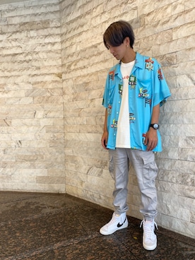 「CLUB PARK（クラブパーク）のアイテム」を使った、アカマツチアリさん（メンズ・178cm）の夏コーディネート