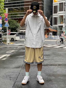 「CLUB PARK（クラブパーク）のアイテム」を使った、アカマツチアリさん（メンズ・178cm）の夏コーディネート