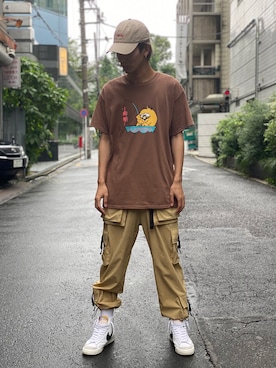 「FACT.（ファクト）のアイテム」を使った、アカマツチアリさん（メンズ・178cm）の夏コーディネート