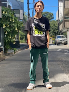 「CLUB PARK（クラブパーク）のアイテム」を使った、アカマツチアリさん（メンズ・178cm）の夏コーディネート