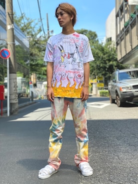 「CLUB PARK（クラブパーク）のアイテム」を使った、アカマツチアリさん（メンズ・178cm）の夏コーディネート