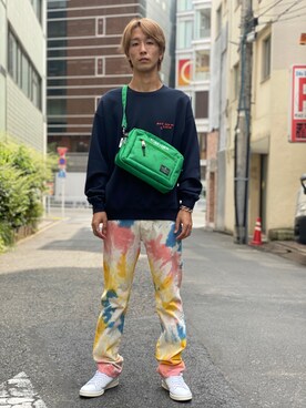 「CLUB PARK（クラブパーク）のアイテム」を使った、アカマツチアリさん（メンズ・178cm）の夏コーディネート