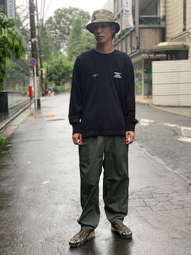 「CLUB PARK（クラブパーク）のアイテム」を使った、アカマツチアリさん（メンズ・178cm）の夏コーディネート