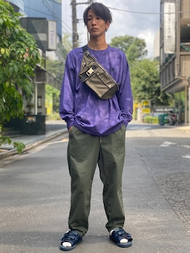 「CLUB PARK（クラブパーク）のアイテム」を使った、アカマツチアリさん（メンズ・178cm）の夏コーディネート