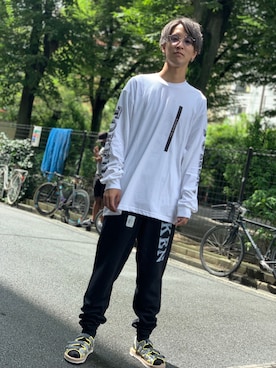 「CLUB PARK（クラブパーク）のアイテム」を使った、アカマツチアリさん（メンズ・178cm）の秋コーディネート