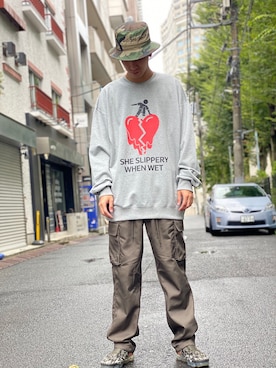 「CLUB PARK（クラブパーク）のアイテム」を使った、アカマツチアリさん（メンズ・178cm）の秋コーディネート