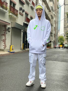 「MAGIC STICK（マジックスティック）のアイテム（帽子）」を使った、アカマツチアリさん（メンズ・178cm）の秋コーディネート