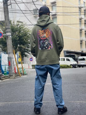 「LONELY/論理（ロンリー）のアイテム（トップス）」を使った、アカマツチアリさん（メンズ・178cm）の秋コーディネート