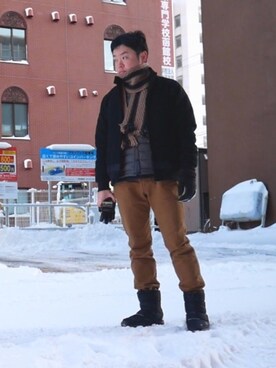 ダウンジャケット コートを使った 雪国 のメンズ人気ファッションコーディネート Wear