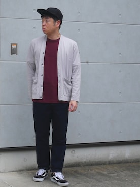 「無地党」｜「アイテム（キャップ）」を使った、ZA@ROさん（メンズ・168cm）の秋コーディネート