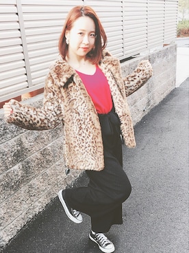 「RETRO GIRL（レトロガール）のアイテム」を使った、オガワマイさん（レディース・152cm）の冬コーディネート