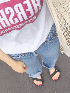 「リーバイス」｜オガワマイさん（レディース・152cm）の夏コーディネート