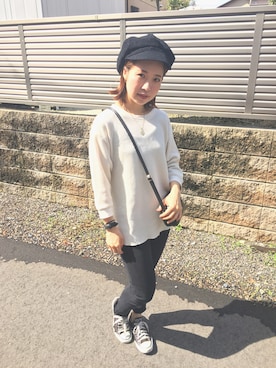 「H&M（エイチ・アンド・エム）のアイテム（ショルダーバッグ）」を使った、オガワマイさん（レディース・152cm）の秋コーディネート