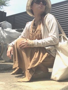 「MAISON DE REEFUR（メゾンドリーファー）のリーファー 2WAY トートバッグ（トートバッグ）」を使った、ririyさん（レディース・168cm）の夏コーディネート