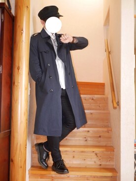 「ダニエルウェリントン」｜「アイテム（トレンチコート）」を使った、むむむさん（メンズ・168cm）の秋コーディネート