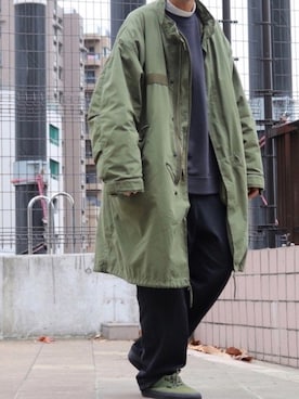 「オーバーコート」｜「アイテム（モッズコート）」を使った、Hahaha2021さん（メンズ・177cm）の冬コーディネート