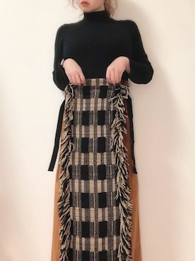 「EBONY（エボニー）のアイテム」を使った、ミホさん（レディース・152cm）の冬コーディネート