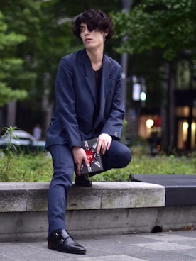 「SHAREEF（シャリーフ）のアイテム（テーラードジャケット）」を使った、清水直樹さん（メンズ・177cm）の夏コーディネート