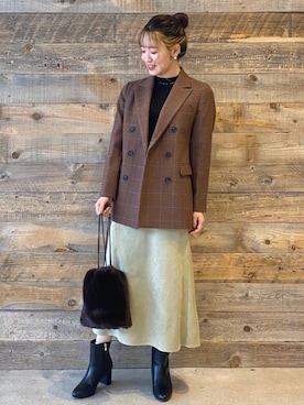 「遊び心のあるJacket Style」｜「アイテム（その他アウター）」を使った、asuna329さん（レディース・160cm）の秋コーディネート