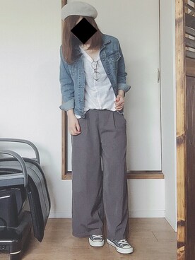 「BLISS POINT（ブリスポイント）のアイテム（帽子）」を使った、ちー♡164cmさん（レディース・164cm）の春コーディネート