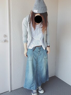 「無印良品（ムジルシリョウヒン）のアイテム（その他アウター）」を使った、ちー♡164cmさん（レディース・164cm）の春コーディネート