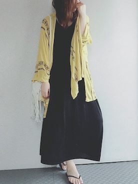 「サマーカーディガン」｜「アイテム（ジャケット/アウター）」を使った、ちー♡164cmさん（レディース・164cm）の夏コーディネート