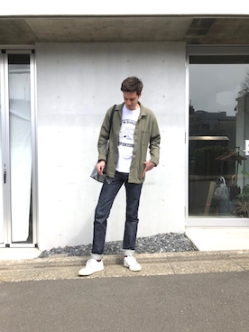 「adidas（アディダス）のアイテム（スニーカー、ホワイト系）」を使った、Axel🇫🇷さん（メンズ・180cm）の春コーディネート