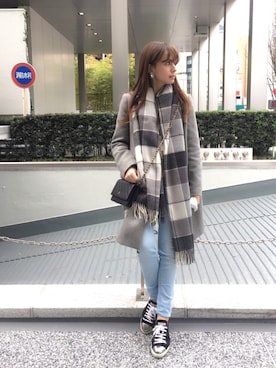 「miu miu（ミュウミュウ）のアイテム（スニーカー）」を使った、YUUKIさん（レディース・152cm）の冬コーディネート